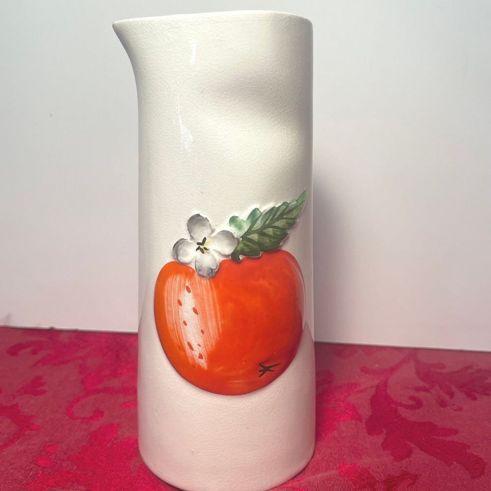 Vintage Holt Howard Ceramic Apple Juice Carafe 1962 Hand Painted Japan 8"